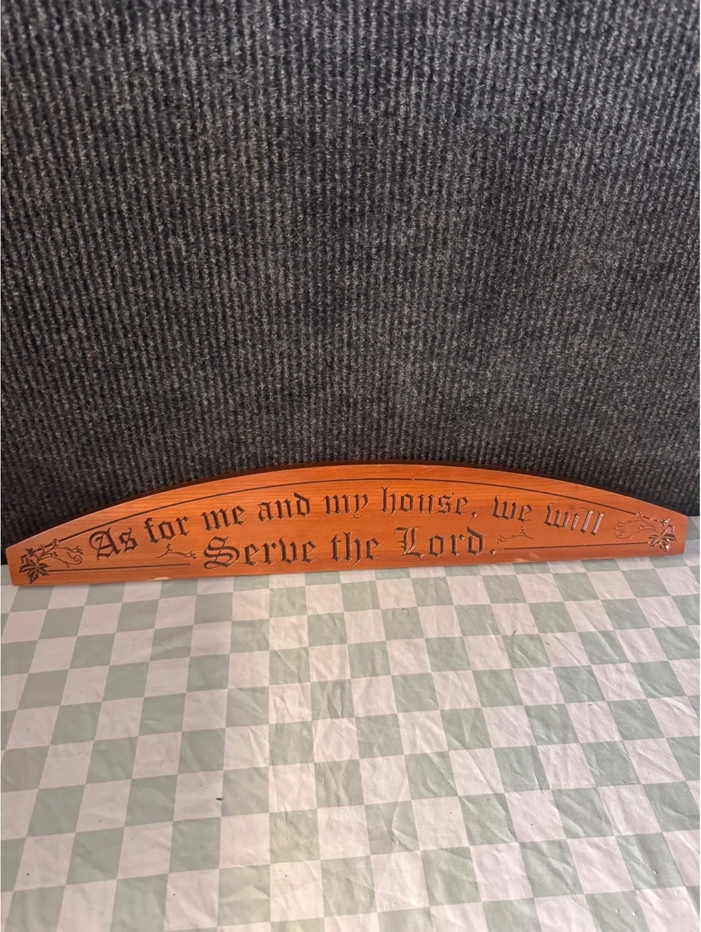 Wooden Religious Wall Plaque with 'Serve the Lord' Inscription